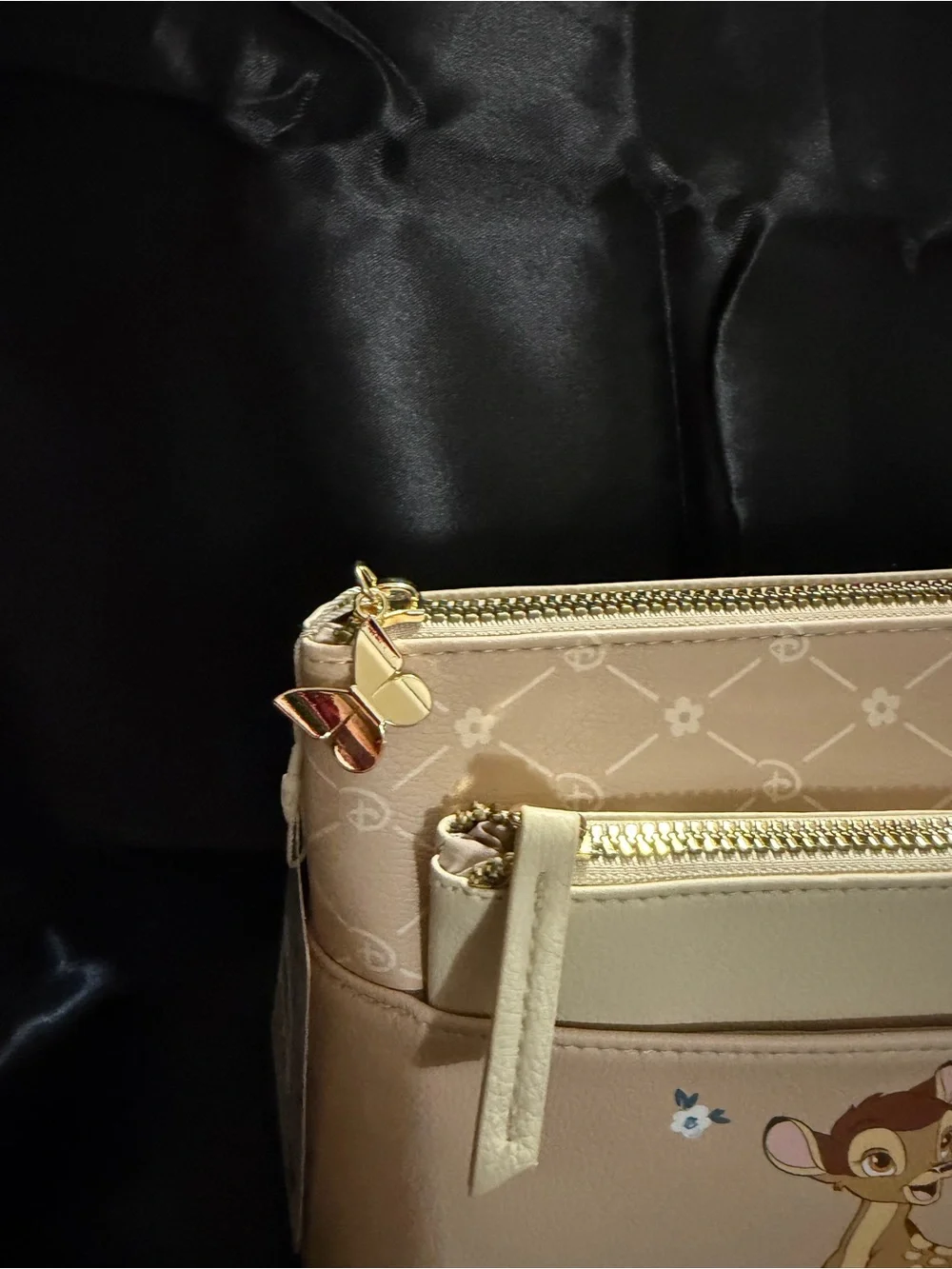 Disney Bambi Beige and Blush Zip Cosmetic Pouch Set
